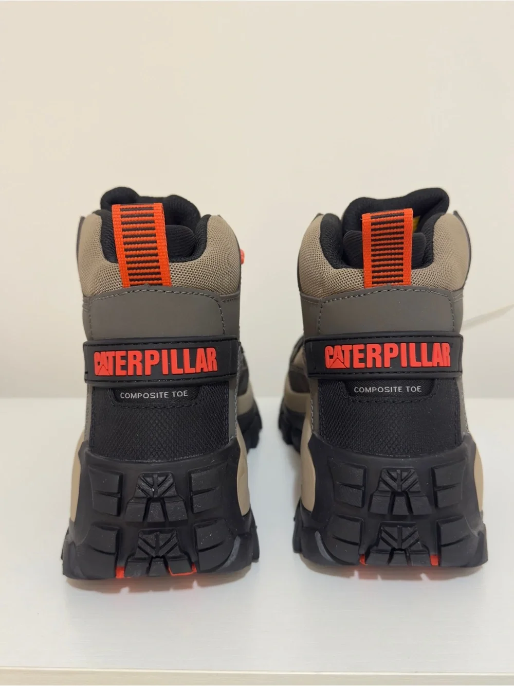 Caterpillar Gray, Black & Orange Outdoor Work Boots